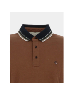 Polo manches longues gavroch marron homme - Benson & Cherry