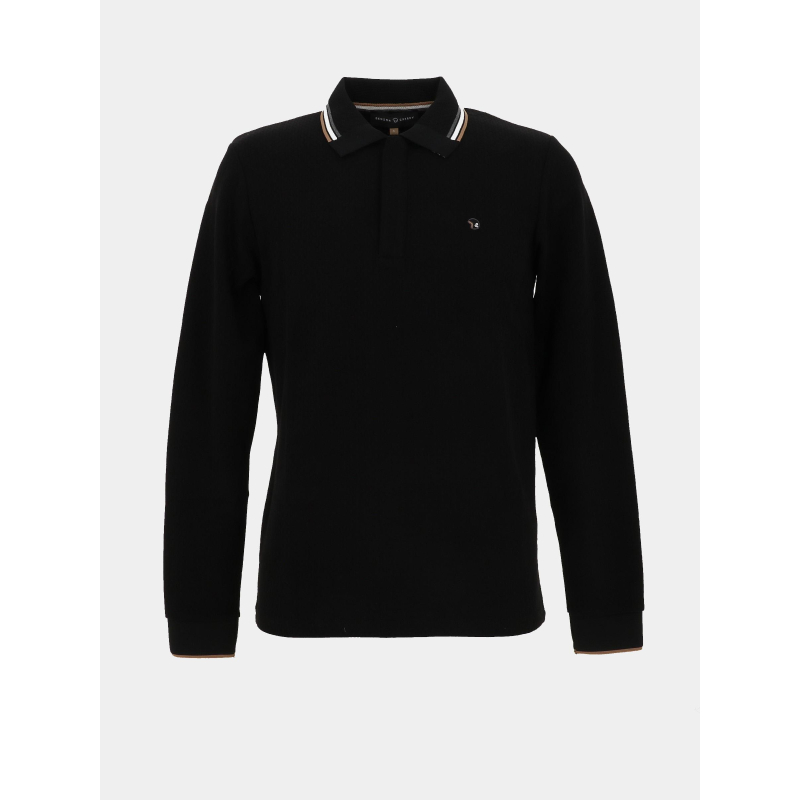 Polo manches longues gabin noir homme - Benson & Cherry
