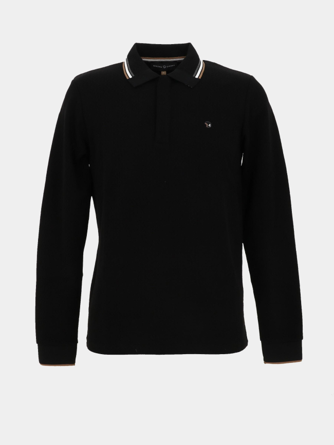 Polo manches longues gabin noir homme - Benson & Cherry