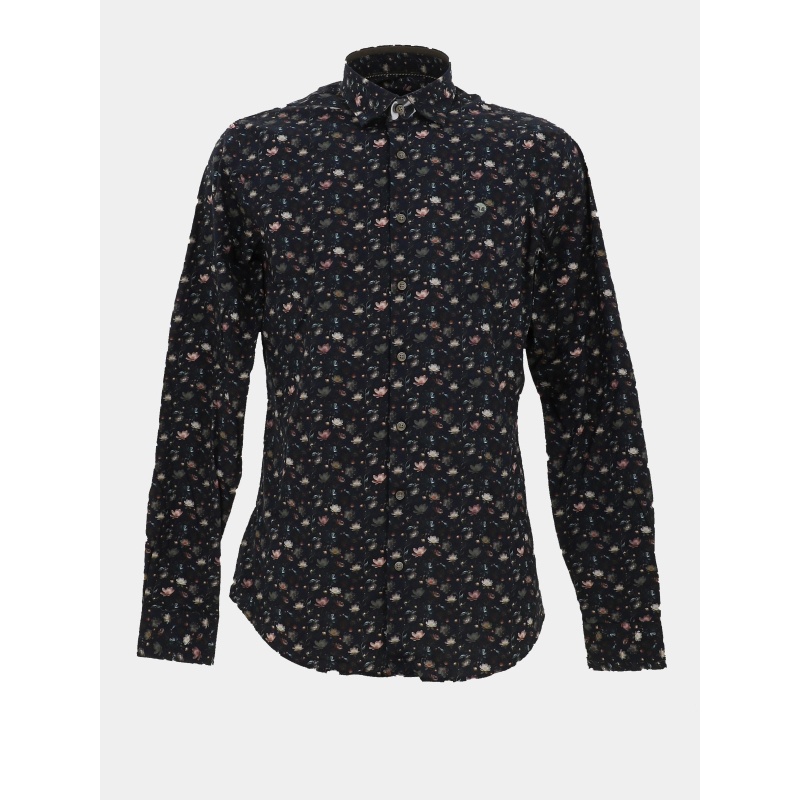 Chemise à fleurs lotus bleu marine homme - Benson & Cherry