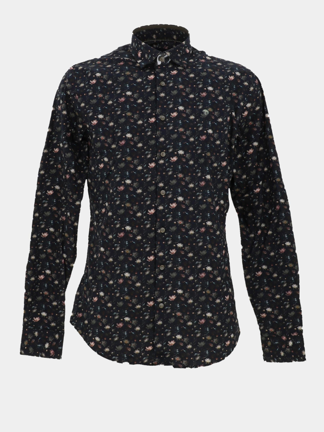 Chemise à fleurs lotus bleu marine homme - Benson & Cherry