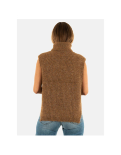 Pull sans manche camel marron femme - Molly Bracken