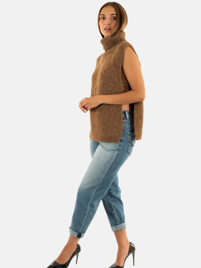 Pull sans manche camel marron femme - Molly Bracken