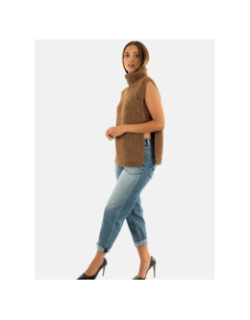 Pull sans manche camel marron femme - Molly Bracken