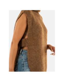 Pull sans manche camel marron femme - Molly Bracken
