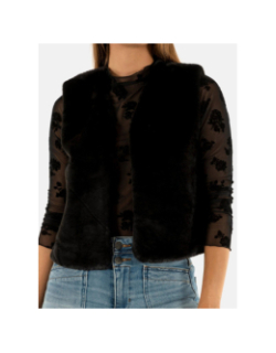 Veste sans manche fausse fourrure noir femme - Molly Bracken