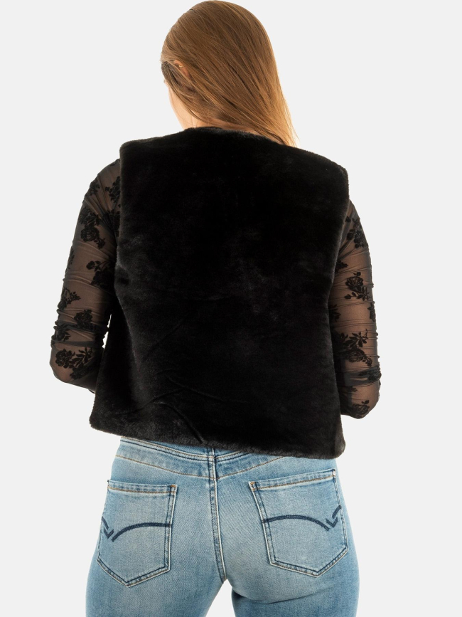 Veste sans manche fausse fourrure noir femme - Molly Bracken