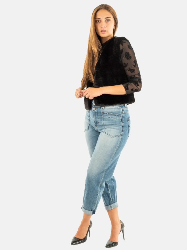 Veste sans manche fausse fourrure noir femme - Molly Bracken