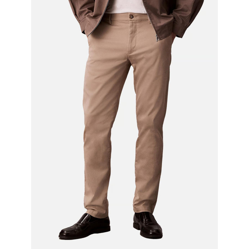Pantalon chino slim stretch beige femme - Calvin Klein
