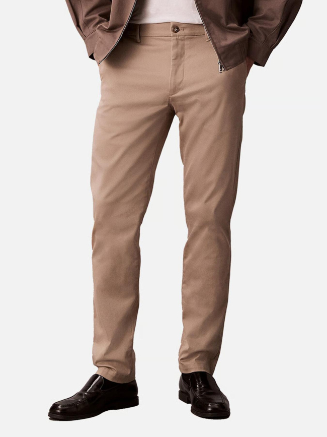 Pantalon chino slim stretch beige femme - Calvin Klein