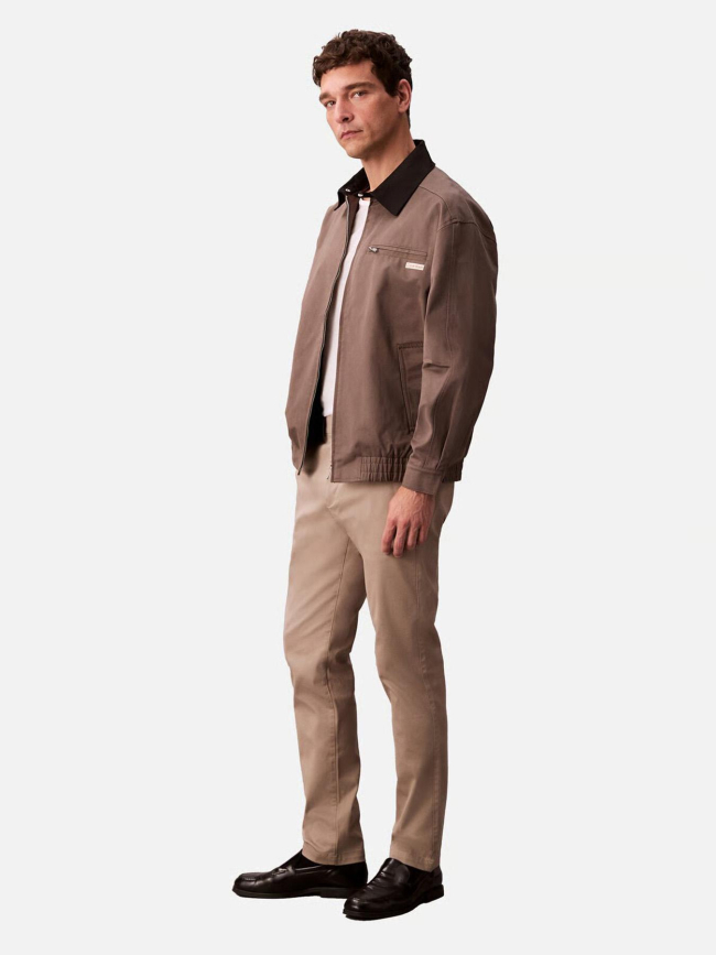 Pantalon chino slim stretch beige femme - Calvin Klein