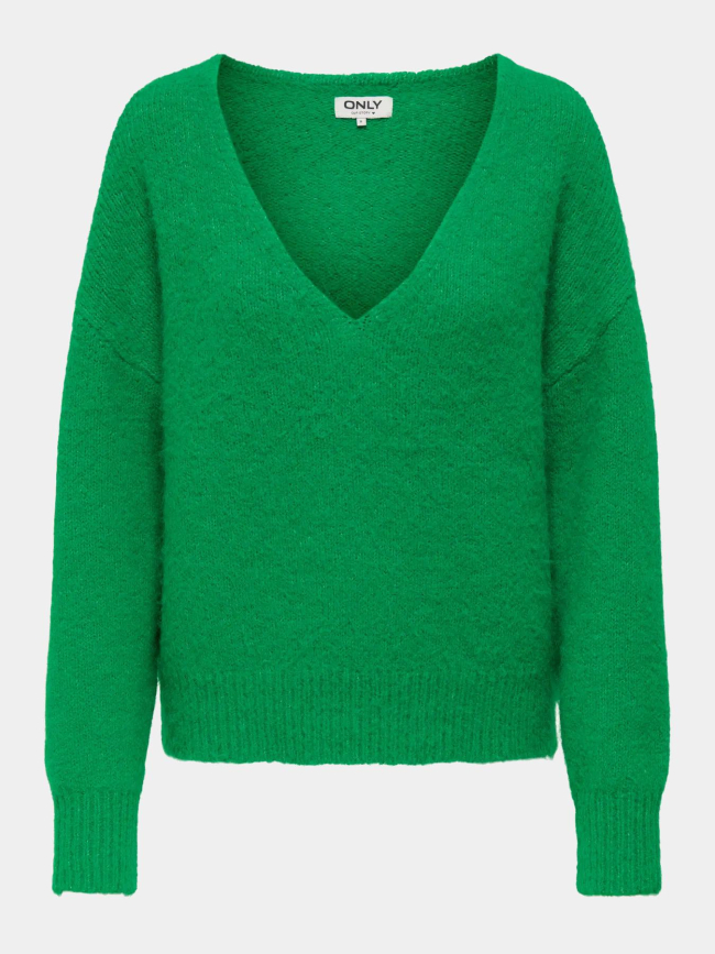 Pull col v maggie vert femme - Only