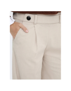 Pantalon velours côtelé geggo beige femme - Jdy