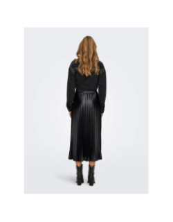 Jupe plissée brillante lyon noir femme - Only