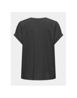 T-shirt col v pailleté rina gris femme - Only