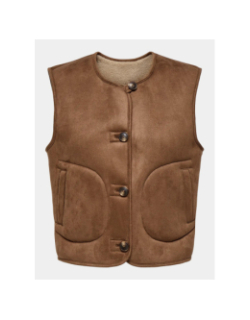 Veste sans manche réversible nico marron femme - Only