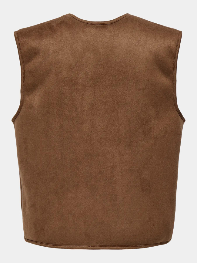 Veste sans manche réversible nico marron femme - Only