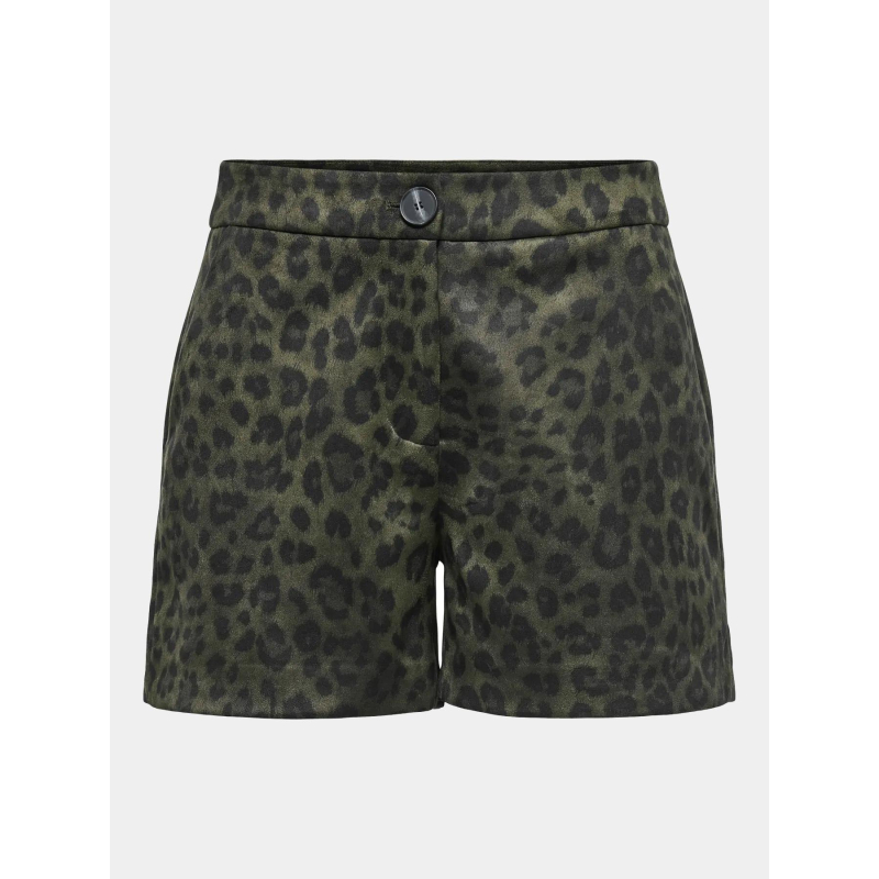 Short suédine léopard moon kaki femme - Only