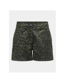 Short suédine léopard moon kaki femme - Only