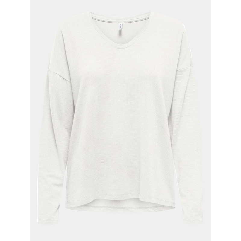 Top rayé manches longues harrie beige femme - Only