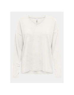 Top rayé manches longues harrie beige femme - Only