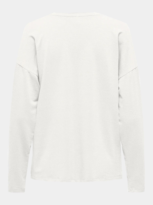 Top rayé manches longues harrie beige femme - Only