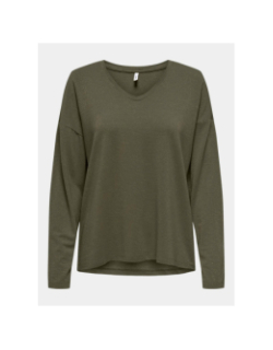 Top rayé manches longues harrie kaki femme - Only