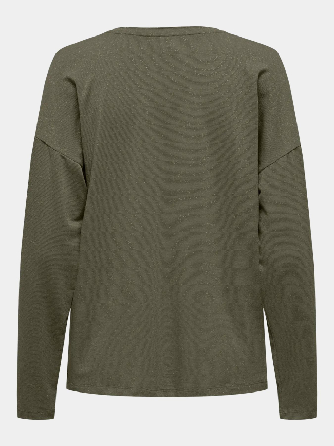 Top rayé manches longues harrie kaki femme - Only