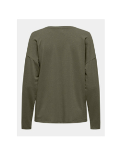 Top rayé manches longues harrie kaki femme - Only