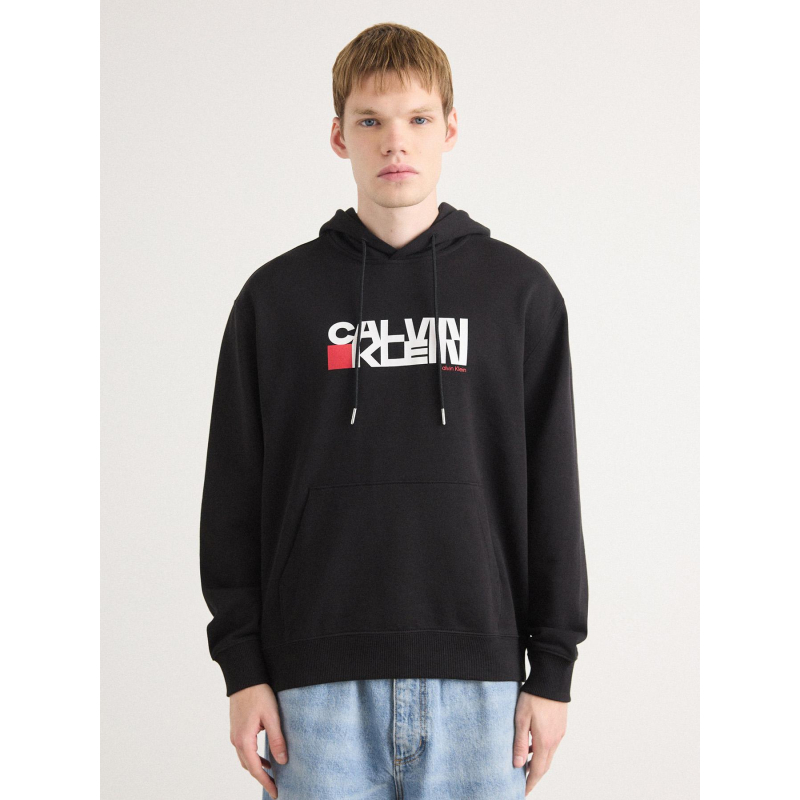 Sweat à capuche redbox noir homme - Calvin Klein Jeans