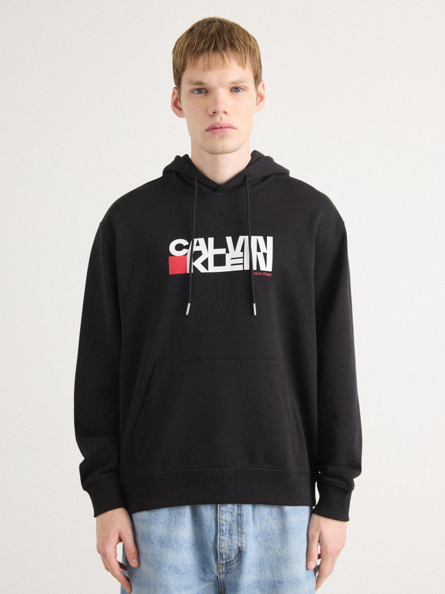 Sweat à capuche redbox noir homme - Calvin Klein Jeans