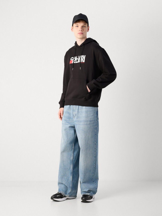Sweat à capuche redbox noir homme - Calvin Klein Jeans