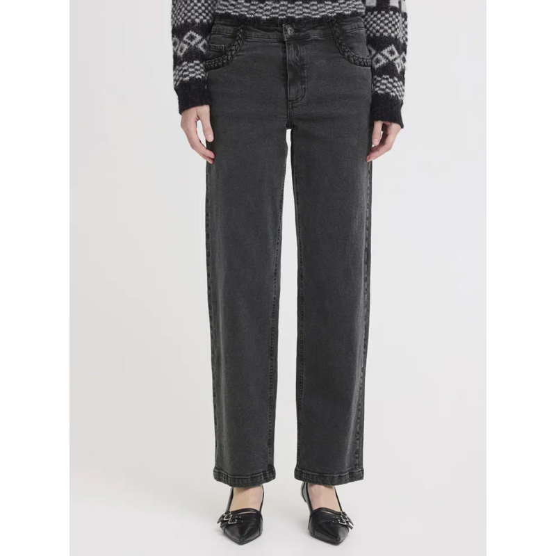 Jean droit nolia gris anthracite femme - Ichi