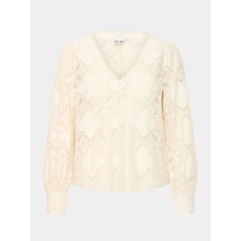 Chemisier dentelle ihylovi beige femme - Ichi