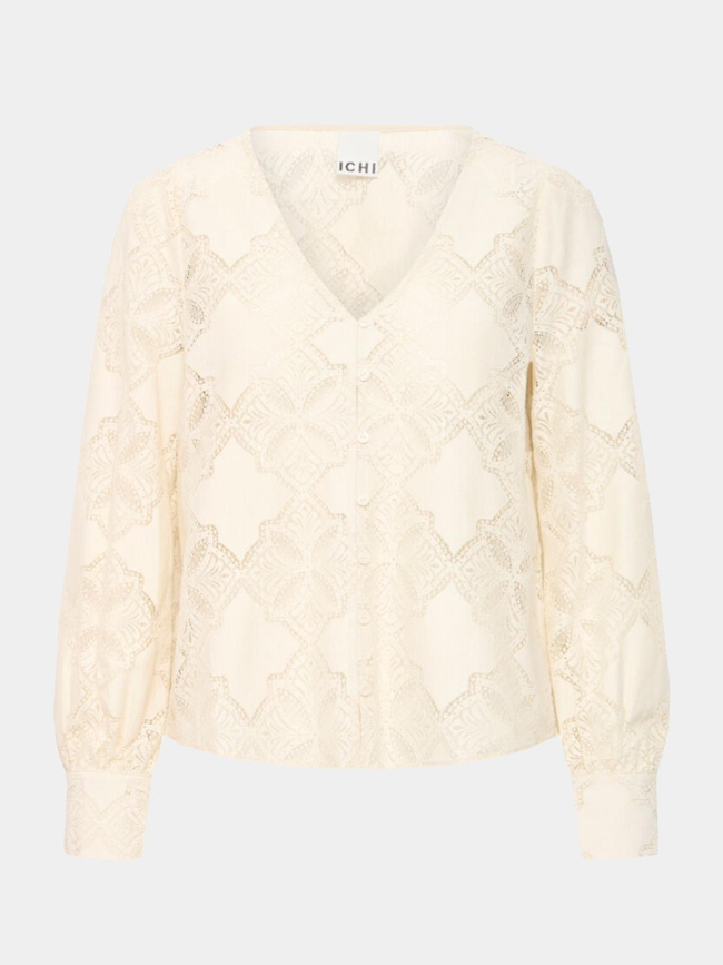 Chemisier dentelle ihylovi beige femme - Ichi