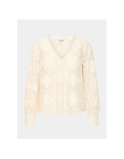 Chemisier dentelle ihylovi beige femme - Ichi