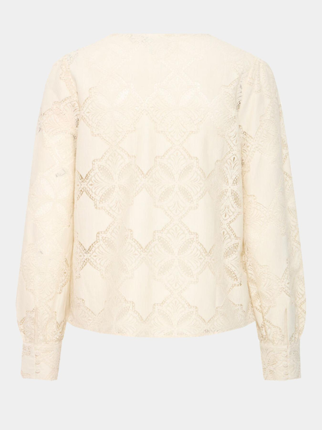 Chemisier dentelle ihylovi beige femme - Ichi