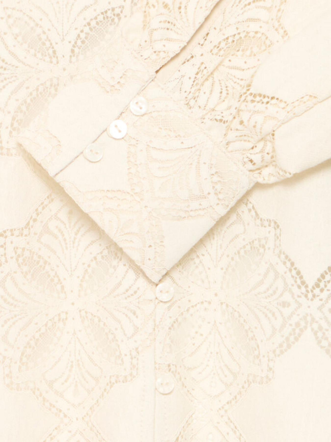 Chemisier dentelle ihylovi beige femme - Ichi