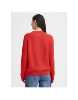 Pull col boutonné dasila rouge femme - Ichi