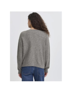 Gilet cardigan dasila gris femme - Ichi