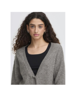 Gilet cardigan dasila gris femme - Ichi