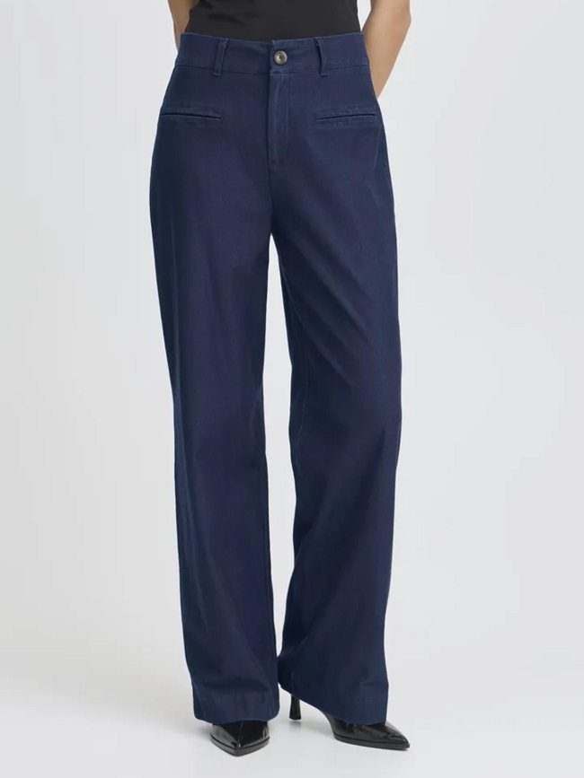 Jean large kate denim bleu marine femme - Ichi