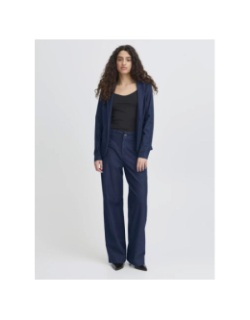 Jean large kate denim bleu marine femme - Ichi