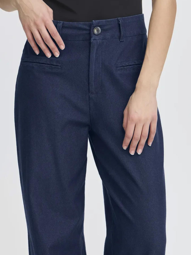 Jean large kate denim bleu marine femme - Ichi