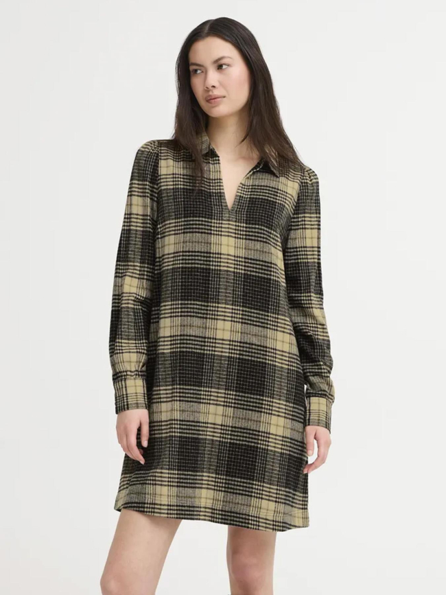 Robe à carreaux esiva noir beige femme - Ichi