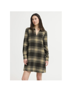 Robe à carreaux esiva noir beige femme - Ichi