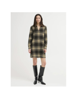 Robe à carreaux esiva noir beige femme - Ichi