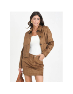 Veste suédine tulip marron femme - Only