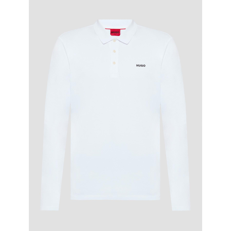 Polo uni donoslong blanc homme - Hugo