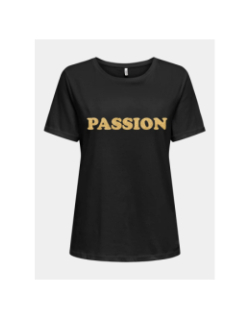 T-shirt passion olive paillette noir femme - Only